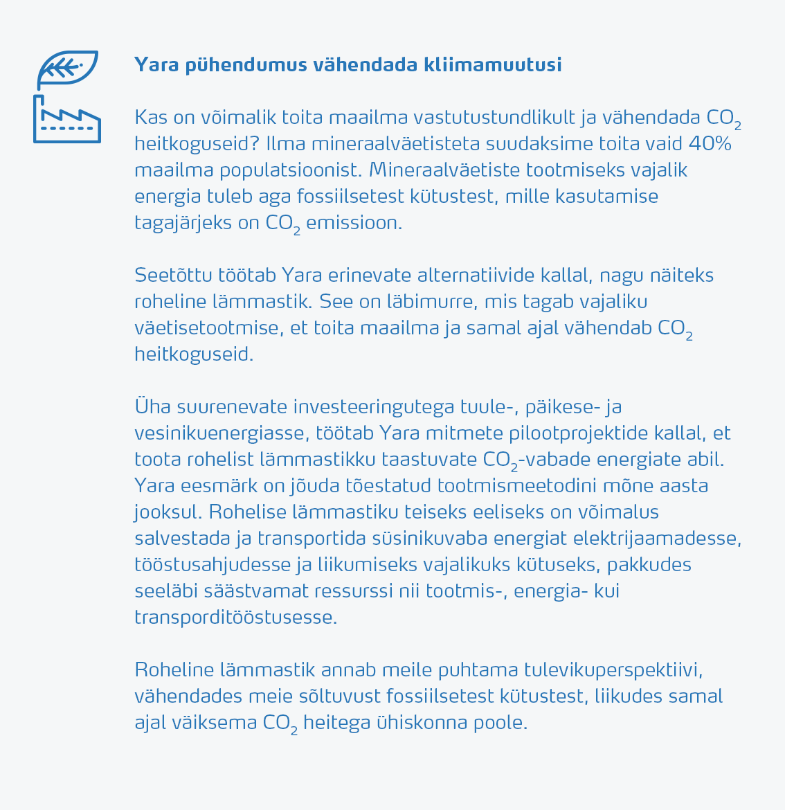 Yara's commitment to reducing carbon emissions